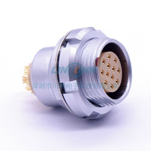 金属防水推拉自锁连接器ZEG 2B 2-32芯外(前)锁插座 焊接