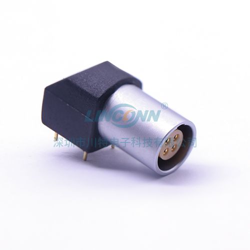 圆形插座推拉自锁ZPG 1B 2-16芯弯角式PCB插座/板端