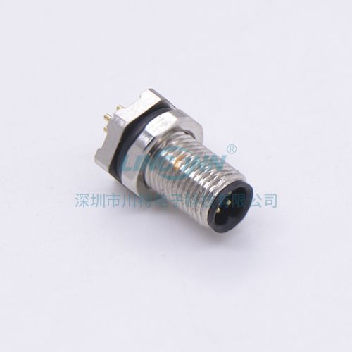 M5防水接头M5F0外(前)锁3/4芯公座,PCB针