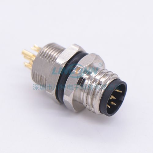 M8连接器接头M8E6内(后)锁3-8芯公座,焊线式