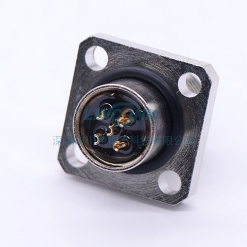 金属连接器M12D0焊线式3-17芯方形公座 1