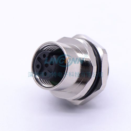 金属连接件M12E8内(后)锁3-17芯母座,焊线式 1