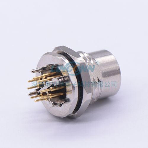 航空插座连接器M12 x-code外(前)锁母座 PCB 2