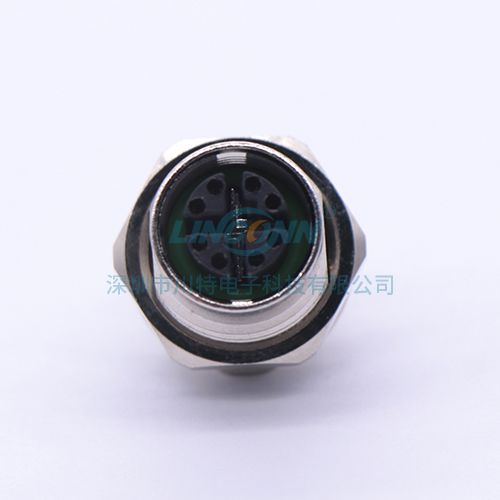 航空防水插座M12 x-code外(前)锁母座 焊接