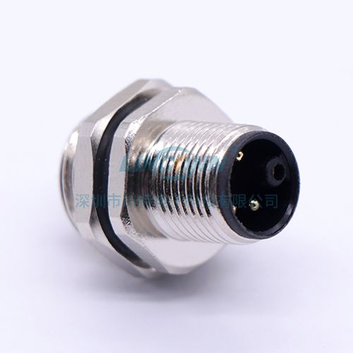 m12圆形连接器M12E8内(后)锁3/4/5芯公座,焊线式