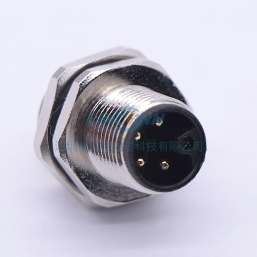 m12航空头M12E8内(后)锁3/4/5芯公座,PCB针