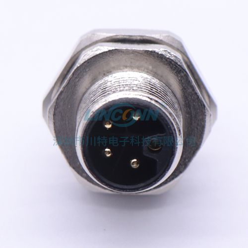 m12航空头M12E8内(后)锁3/4/5芯公座,PCB针 3