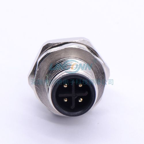 m12航空头M12E8内(后)锁3/4/5芯公座,PCB针 5