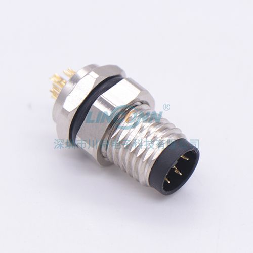 M8线束连接器M8F6外(前)锁3-8芯公座,焊线式