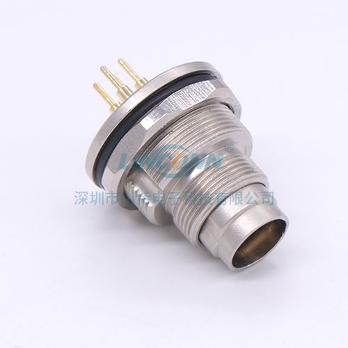 圆形防水M9连接器M9F9外(前)锁公座2-8芯,PCB针