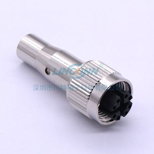M12以太网连接器M12x-code 包胶式母头