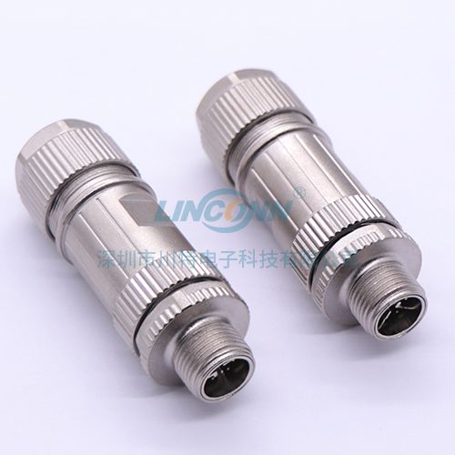 连接器航空插头M12K5 x-code锌合金装配式公头 1