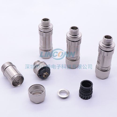 连接器航空插头M12K5 x-code锌合金装配式公头 3
