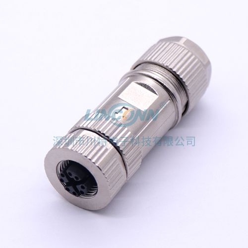 光纤连接器M12K5 x-code锌合金装配式母头 4