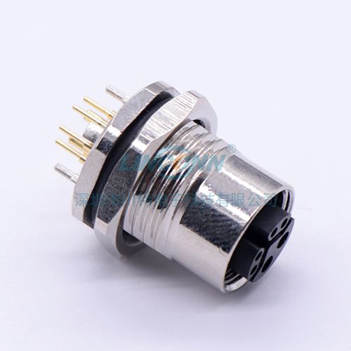 防水航插M12 Y-code外(前)锁母座 PCB 5