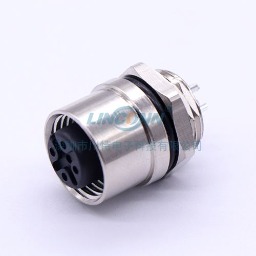 精轧螺纹连接器M12E9内(后)锁3-17芯母座,焊线式 1
