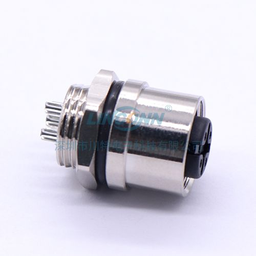 精轧螺纹连接器M12E9内(后)锁3-17芯母座,焊线式 3