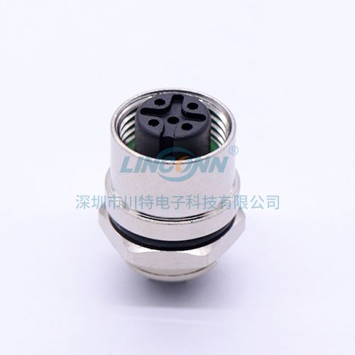 精轧螺纹连接器M12E9内(后)锁3-17芯母座,焊线式 4