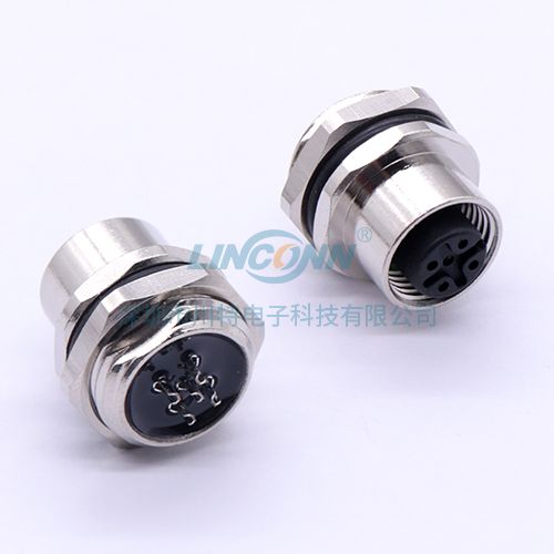 圆形电连接器M12E8内(后)锁3-17芯母座,PCB针 3