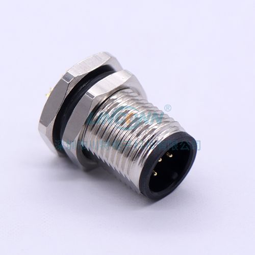 连接器厂商M12F9外(前)锁3-17芯公座,PCB针 1