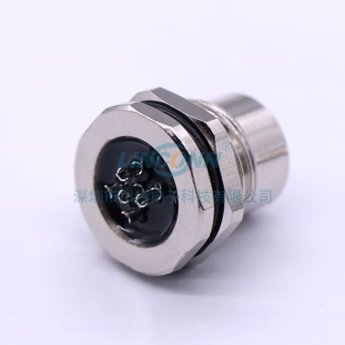 连接器生产厂商M12F8外(前)锁3-17芯母座,焊线式 3