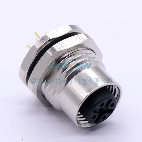 电子连接器生产厂家M12F7外(前)锁3-17芯母座,PCB针 2