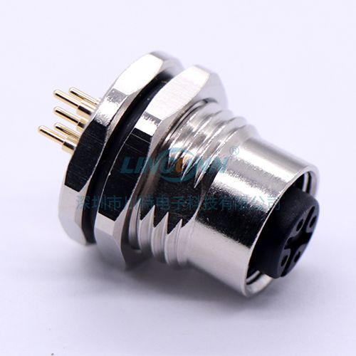 电子连接器生产厂家M12F7外(前)锁3-17芯母座,PCB针 1