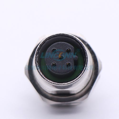 电子连接器生产厂家M12F7外(前)锁3-17芯母座,PCB针 3