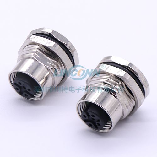 精密连接器生产厂商M12F7外(前)锁3-17芯母座,焊线式 1