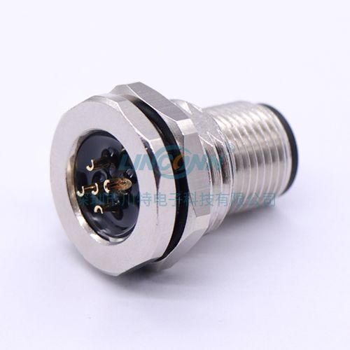 大电流航插M12F7外(前)锁3-17芯公座,焊线式 4