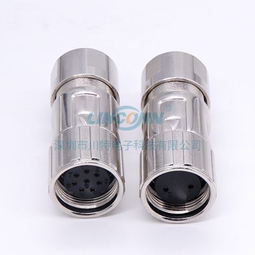 医疗设备连接器M17螺纹装配式直头,2/8芯母头 1