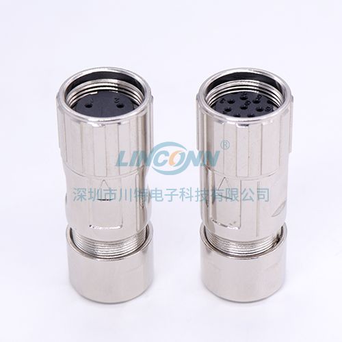 医疗设备连接器M17螺纹装配式直头,2/8芯母头 2