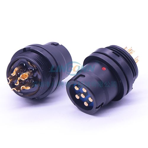音频连接器5/6芯内（后）锁母插座 焊接