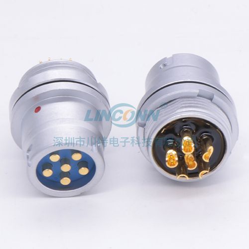 音频连接器7芯外（前）锁母插座 焊接